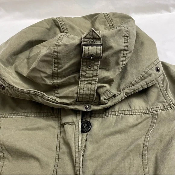 Abercrombie & Fitch Sherpa Lined Utility Jacket Y2K Olive Green Women’s Medium - Picture 7 of 11